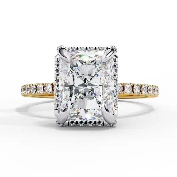 Radiant Modern Halo Engagement Ring