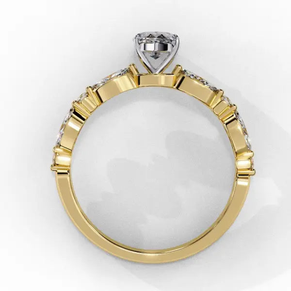 Marquise Solitaire With Accent Engagement Ring