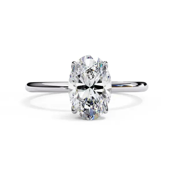 Oval Hidden Halo Engagement Ring