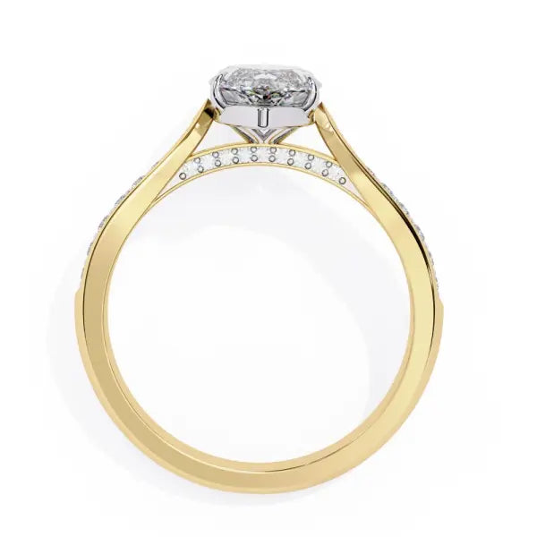 Marquise Hidden Accent with Pointer Band Engagement Ring