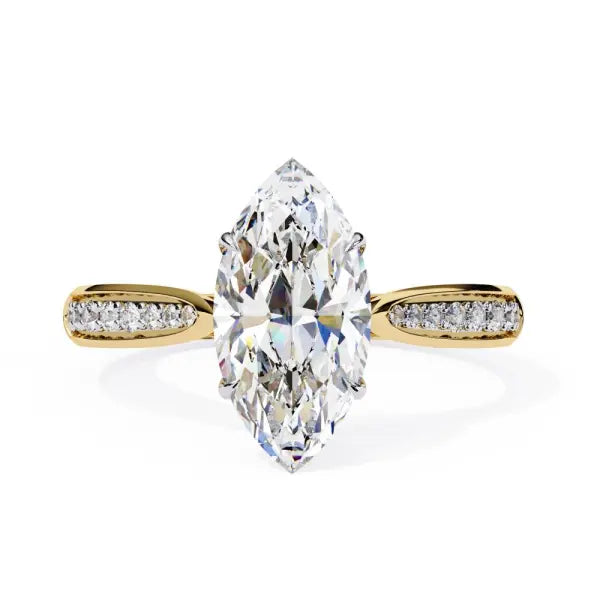 Marquise Hidden Accent with Pointer Band Engagement Ring