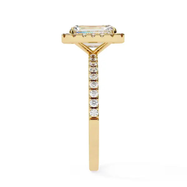 Radiant Halo With Pave Engagement Ring