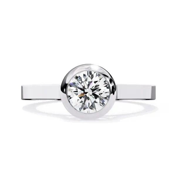 Round Solitaire With Bezel Set Engagement Ring
