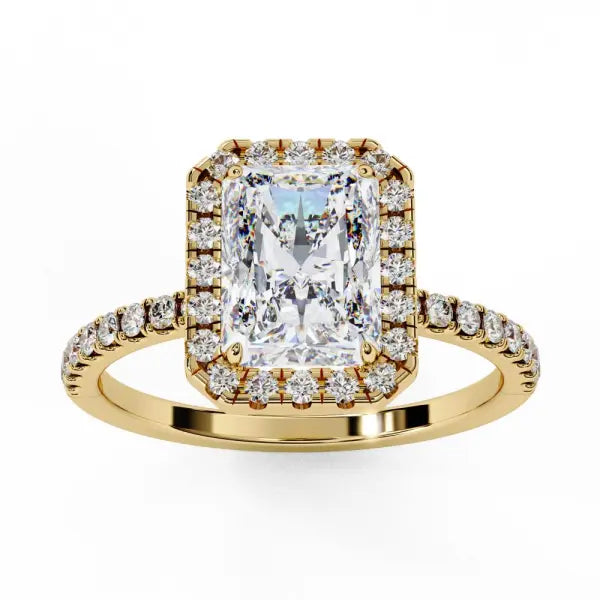 Radiant Halo With Pave Engagement Ring