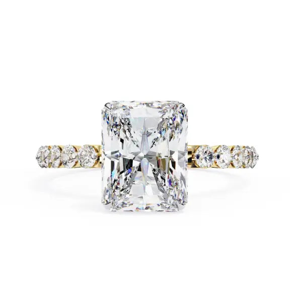 Radiant Solitaire With Shared Stone Engagement Ring