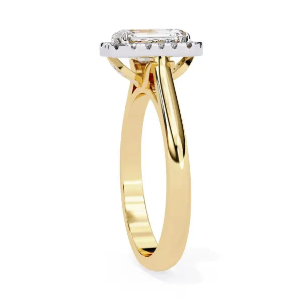 Radiant Halo With Lotus Prong Engagement Ring