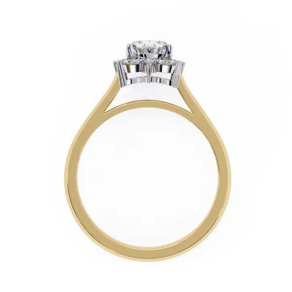 Oval with Unique Halo Engagement Ring