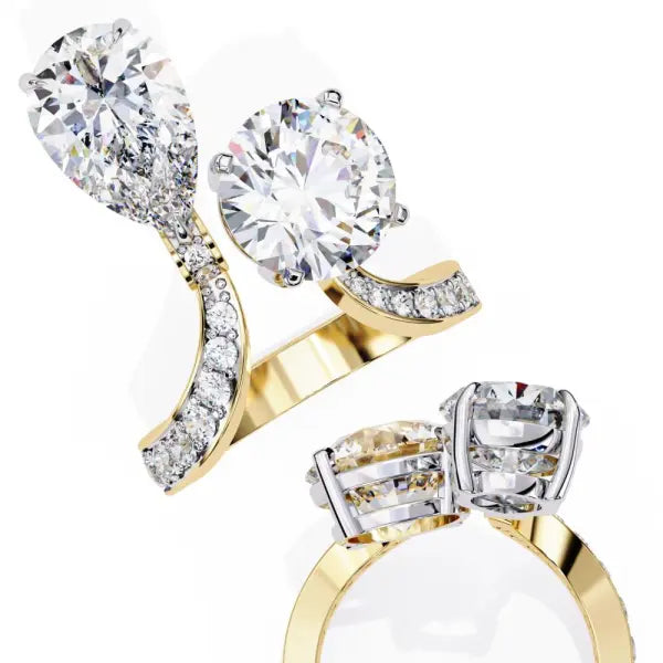 Pear & Round Toi Et Moi Vintage Engagement Ring
