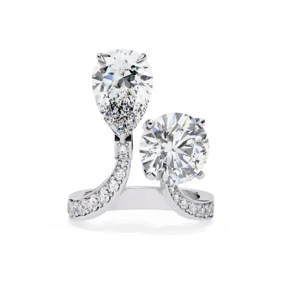 Pear & Round Toi Et Moi Vintage Engagement Ring