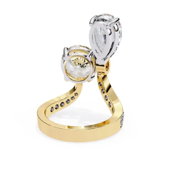 Pear & Round Toi Et Moi Vintage Engagement Ring
