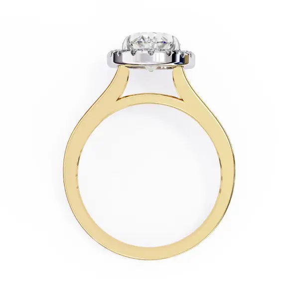 Oval Halo with Split Shank Engagement Ring