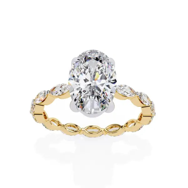 Oval Solitaire with Full Eternity Engagement Ring
