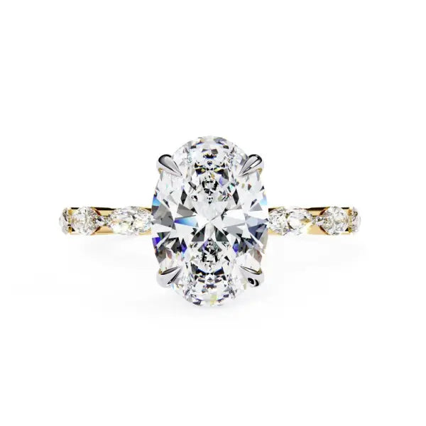 Oval Solitaire with Full Eternity Engagement Ring