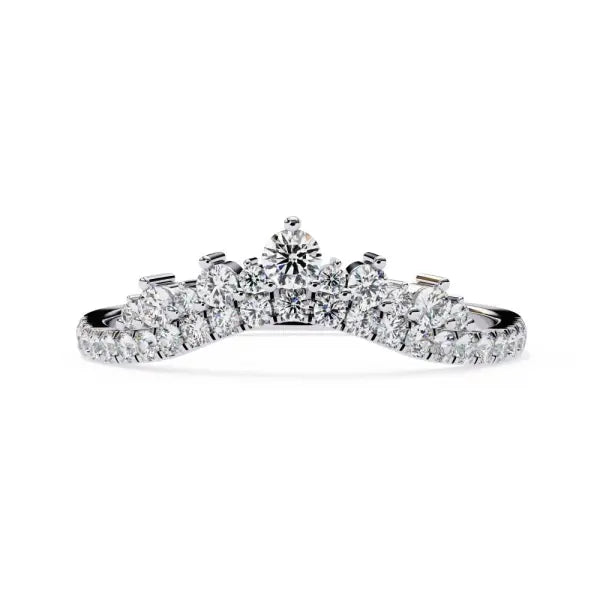 Chevron Crown Diamond Wedding Band