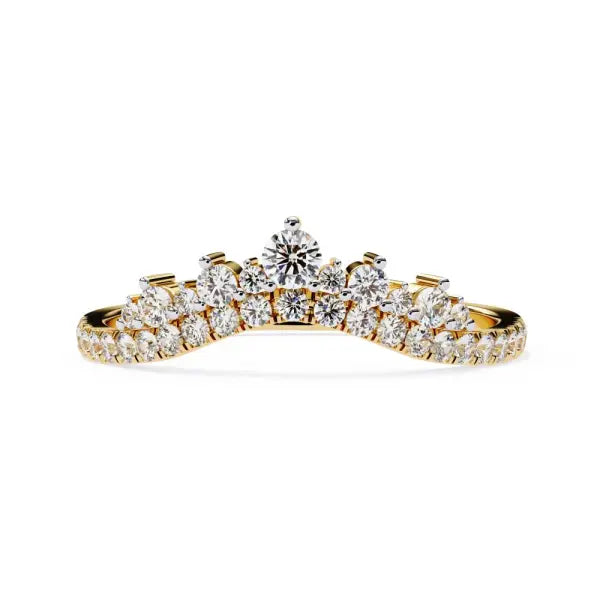 Chevron Crown Diamond Wedding Band
