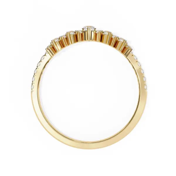 Chevron Crown Diamond Wedding Band