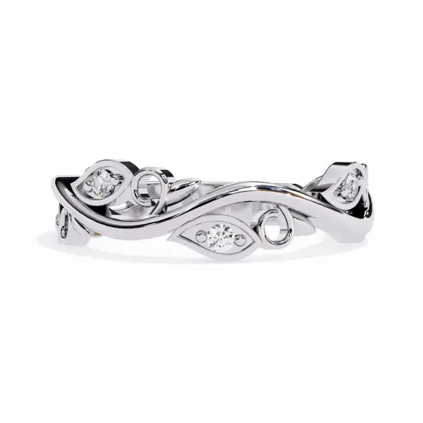 Scrolling Floral Wedding Band