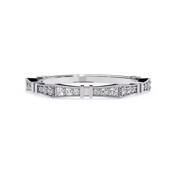 Milgrain Half Eternity Wedding Band
