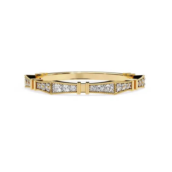 Milgrain Half Eternity Wedding Band