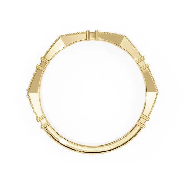 Milgrain Half Eternity Wedding Band