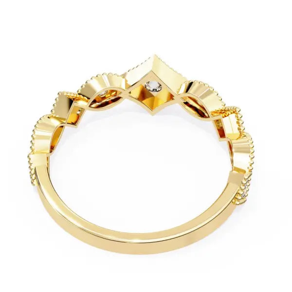 Round Half Milgrain Wedding Band