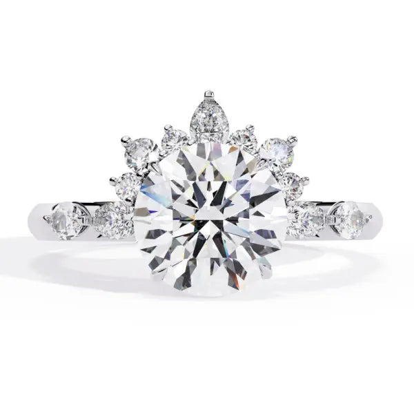Round Bottom Cluster Engagement Ring