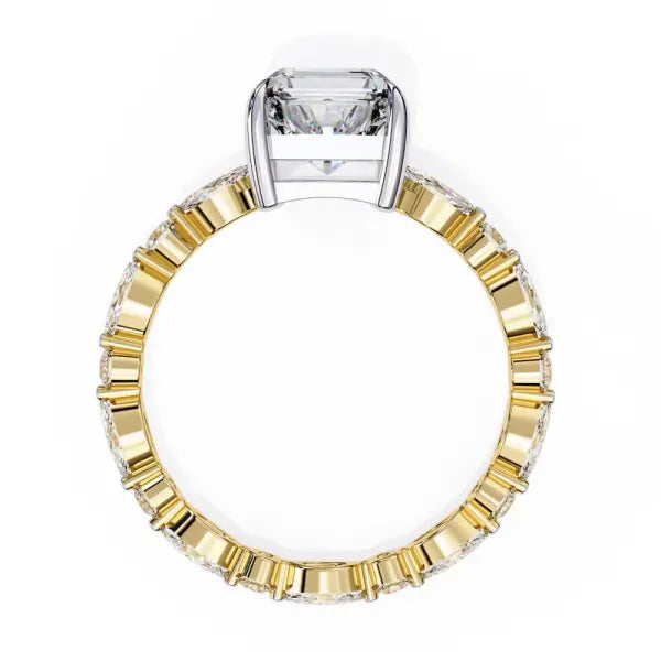 Emerald Solitaire with Full Eternity Engagement Ring