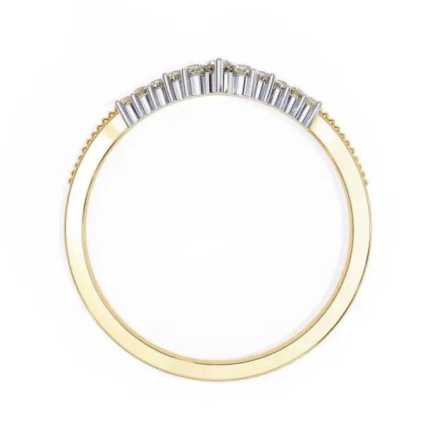 Round Unique Style Curved Wedding Band