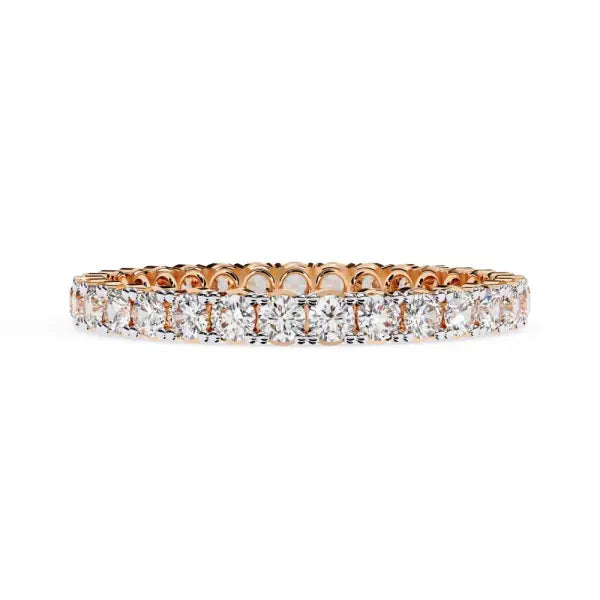 Round Shared Prong Full Eternity Wedding Band