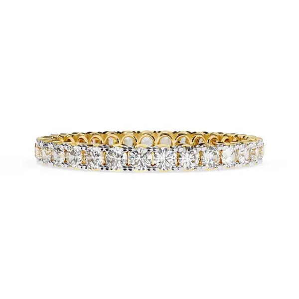 Round Shared Prong Full Eternity Wedding Band
