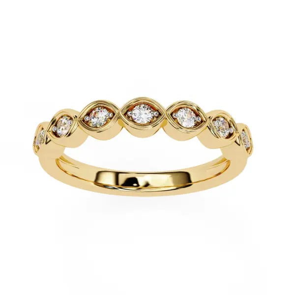 Baguette & Round Half Eternity Wedding Band