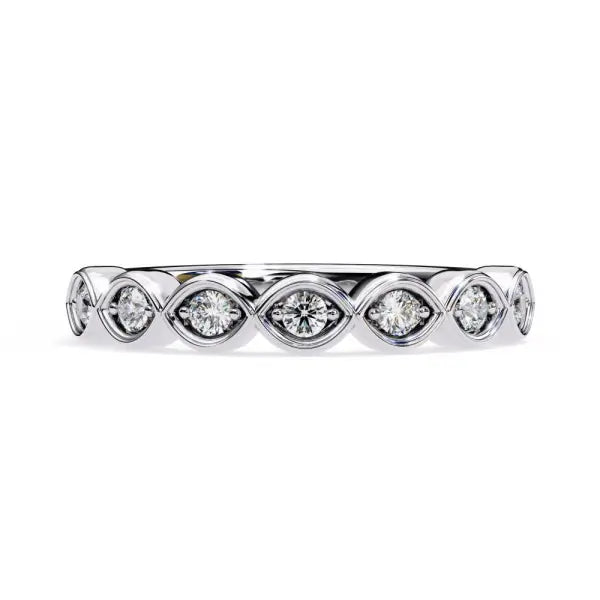 Baguette & Round Half Eternity Wedding Band
