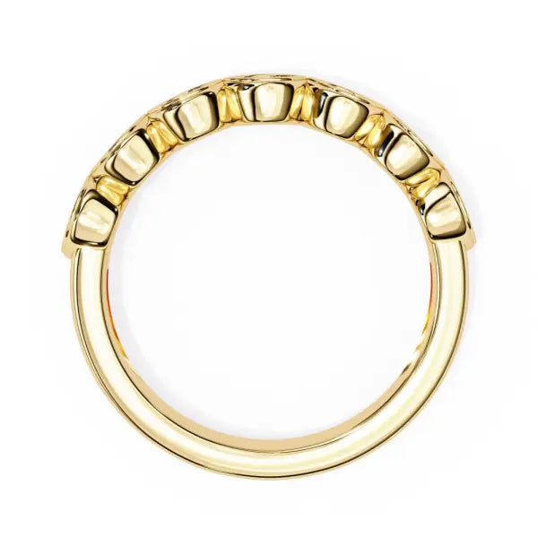 Baguette & Round Half Eternity Wedding Band