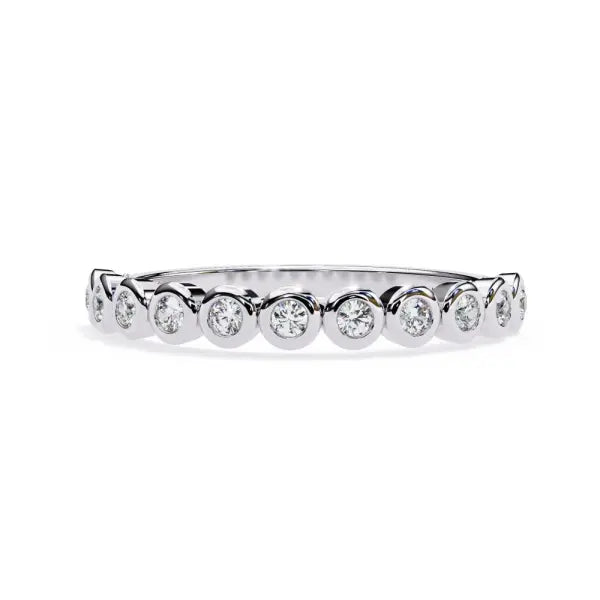 Round Bezel Set Half Eternity Wedding Band