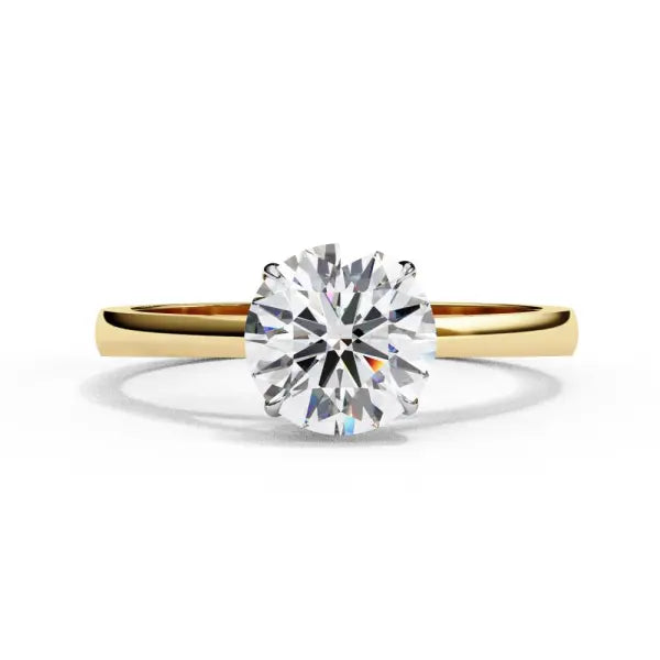 Round Solitaire Cathedral Engagement Ring