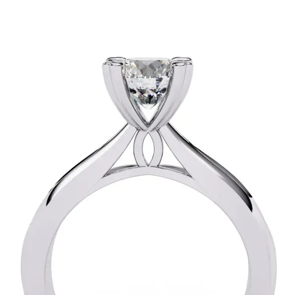 Round Solitaire Thick Band Engagement Ring