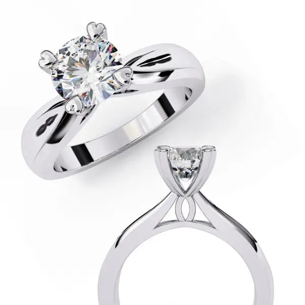 Round Solitaire Thick Band Engagement Ring