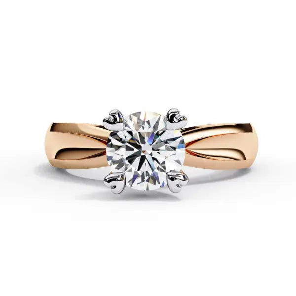 Round Solitaire Thick Band Engagement Ring