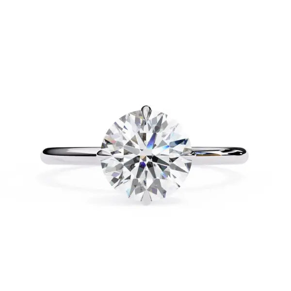 Round Hidden Halo Engagement Ring