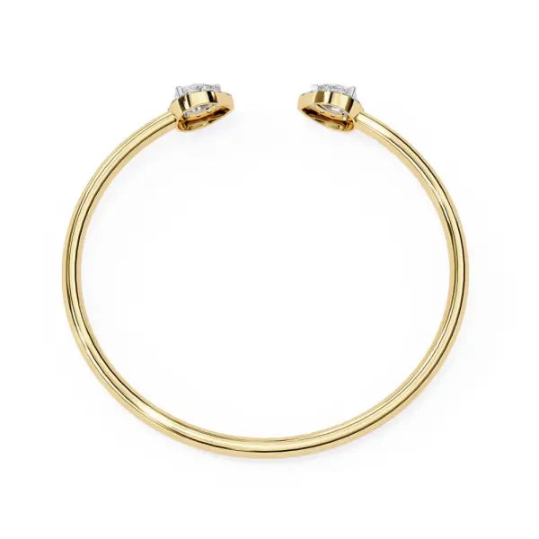 Pear Open Bangle Bracelet