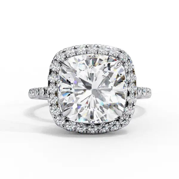 Cushion Unique Halo Engagement Ring