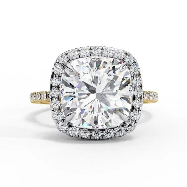 Cushion Unique Halo Engagement Ring