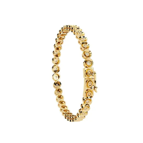 Round Bezel Set Tennis Bracelet