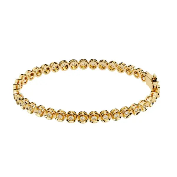 Round Bezel Set Tennis Bracelet