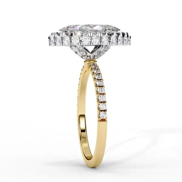 Marquise Unique Halo Engagement Ring