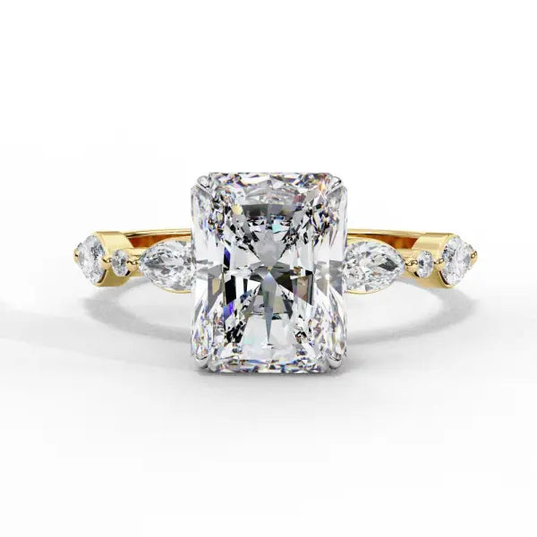 Radiant Solitaire With Accent Engagement Ring