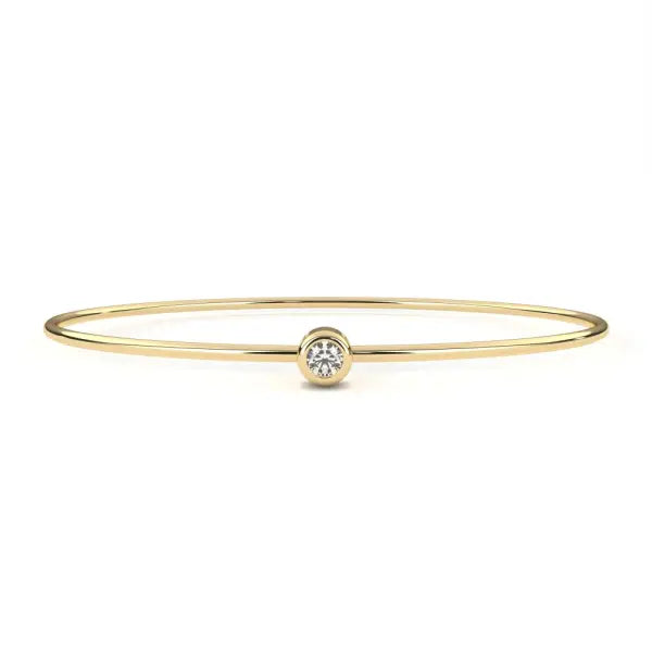 Round Diamond With Oval Shape Bangle