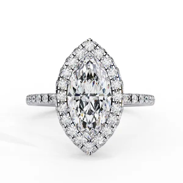 Marquise Unique Halo Engagement Ring