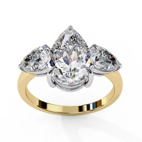 Pear Three Stone Engagement Ring