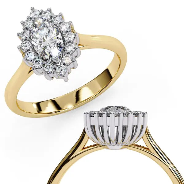 Marquise Vintage Halo Engagement Ring